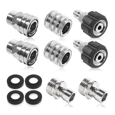 #ad 8 PCS M22 14 15mm Swivel To 3 8 Inch Quick Connect Pressure Washer Adapter $34.56