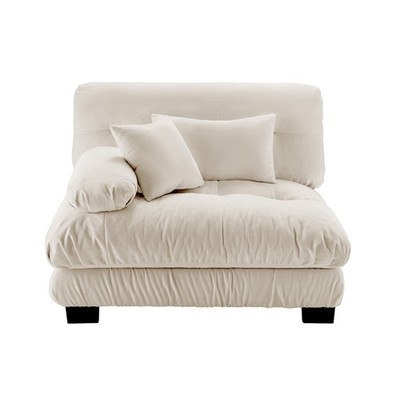 27''Light Coffee Chenille Sofa LSF with 2 Pillows1-Seat Flexible Combination Sofa