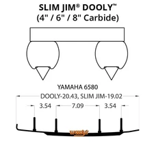 Woodys Dooly Carbide Wear Rods-6in. for 2011-2013 Yamaha RX10PS Apex SE