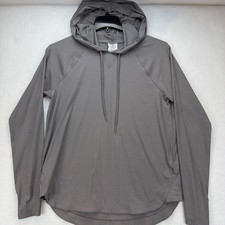 Sage Collective Women's Hoodie Jacket Heathered Charcoal Grey Ribbed Size M