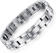 Magnetic Bracelets for Men Sleek Titanium Stainless Steel Magnetic Therapy Brace