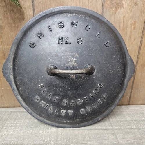 VINTAGE Griswold #8 Large Logo Self Basting Low Dome Cast Iron Skillet Lid 468