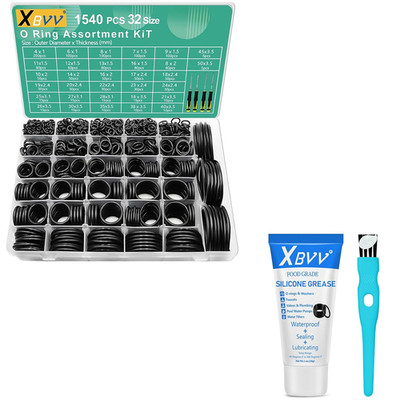 1 Pack Silicone Grease and 1540 PCS 32 Size O-Ring Kit with 4 Hook Set for Vario