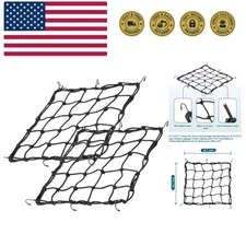 15.7"x15.7" 2Pack Bungee Cargo net Motorcycle, Made of Latex Heavy Duty Bunge...