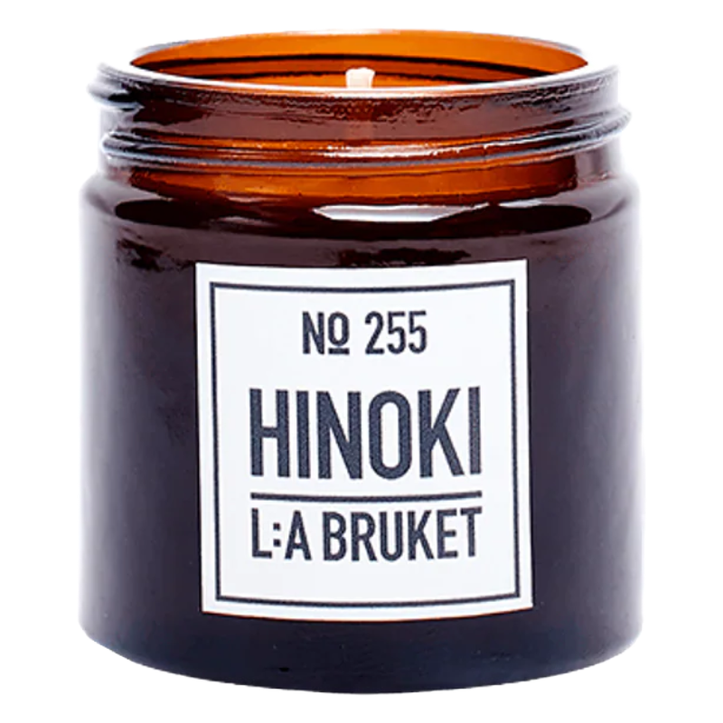 L:A Bruket Scented Candle No 255 Hinoki 50g – Natural Soy Wax Luxury Home Fragra