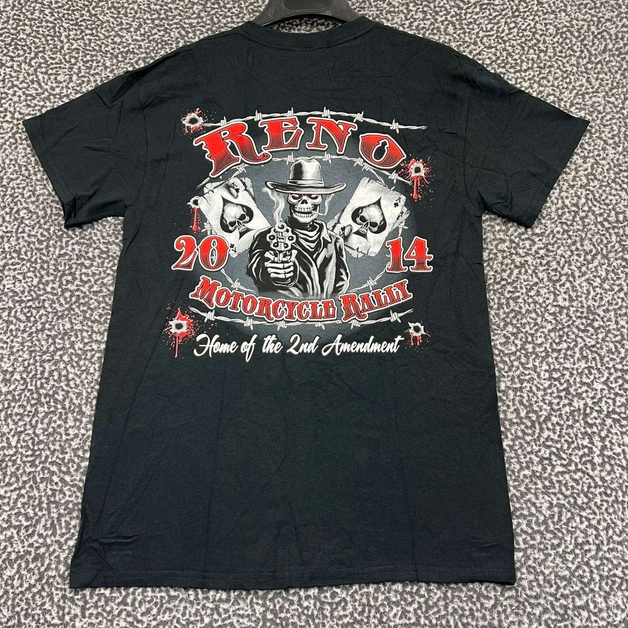 Vintage Reno Motorcycle Rally Shirt Men Medium Gildan Short Sleeve Deadstock New