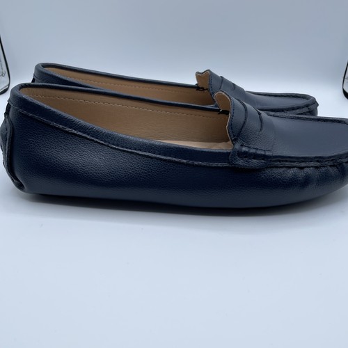 Beauseen Leather Penny Loafer Driving Moccasin Womens Size 11 Navy Blue NWOB - Picture 6 of 9