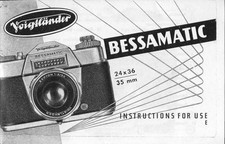 Voigtlander Bessamatic Camera Instruction Manual English Reprint