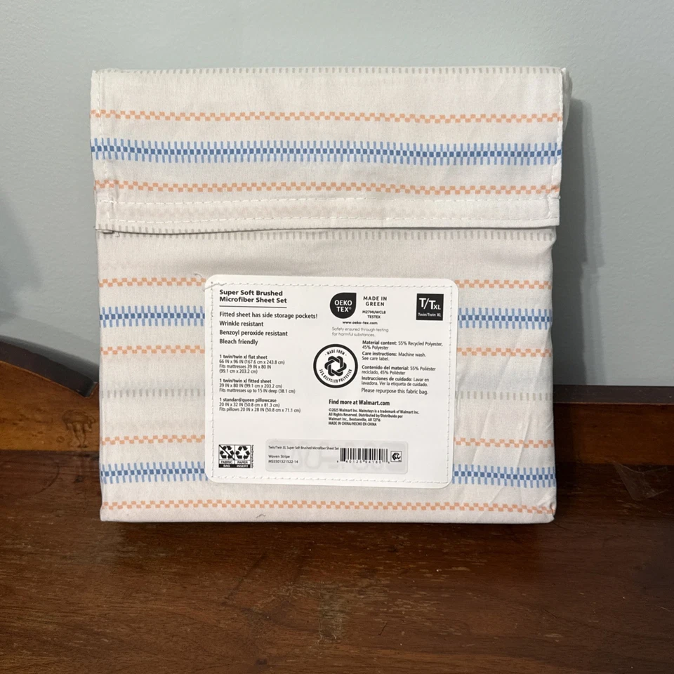 Juego de sábanas súper suaves de microfibra Mainstays By Becky G. & Alejandra T/TXL nuevo Foto 2 de 3