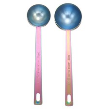 2pcs Single Measuring Spoon Set 1tbsp / 2tbsp Stainless Steel Spoon, Multicolor