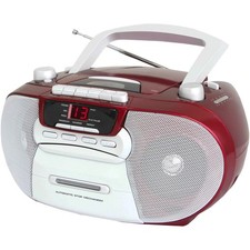 Supersonic SC-727 Portable CD Cassette Recorder AM/FM Radio Red