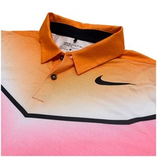 Nike Golf Dri-FIT Golf Polo Shirt Mens L  Ombre Orange Pink Colorful Bright