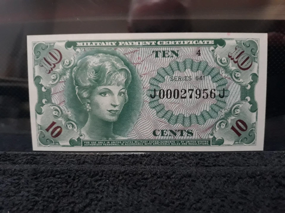Series 641 10 cent Military Payment Certificate MPC LCG Gem New 65!! - Image 2 of 4