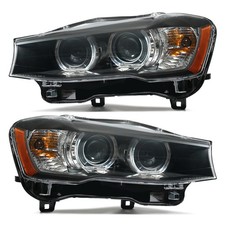 Upgrade Headlights For 2015-2018 BMW X3|X4 HID Type w/ LED DRL Pair Left+Right