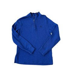 Polo Ralph Lauren kids 100 Cotton Quarter-Zip Sweater black pony logo size L