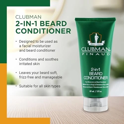 Clubman Pinaud 2 en 1 acondicionador de barba hidratante facial para hombres 3 fl oz Foto 3 de 4