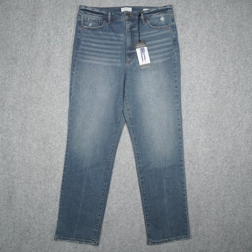 Sofia Jeans Women's Eden Super High-Rise 90s Straight Jeans Blue Size 14 Stretch