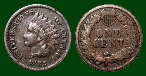 1882 Indian Head Penny Brown Copper Cent Very Fine-Extra-Fine Light Liberty