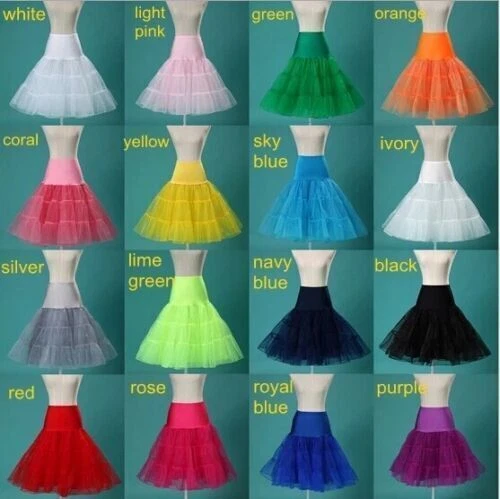 Women Short Tutu Petticoat Crinoline Vintage Wedding Skirt Underskirt Rockabilly - Image 2 of 4