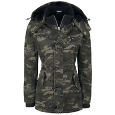 Handmade Women's Hooded Camouflage Coat Jacket Winter Jacket Multicolor Jacket