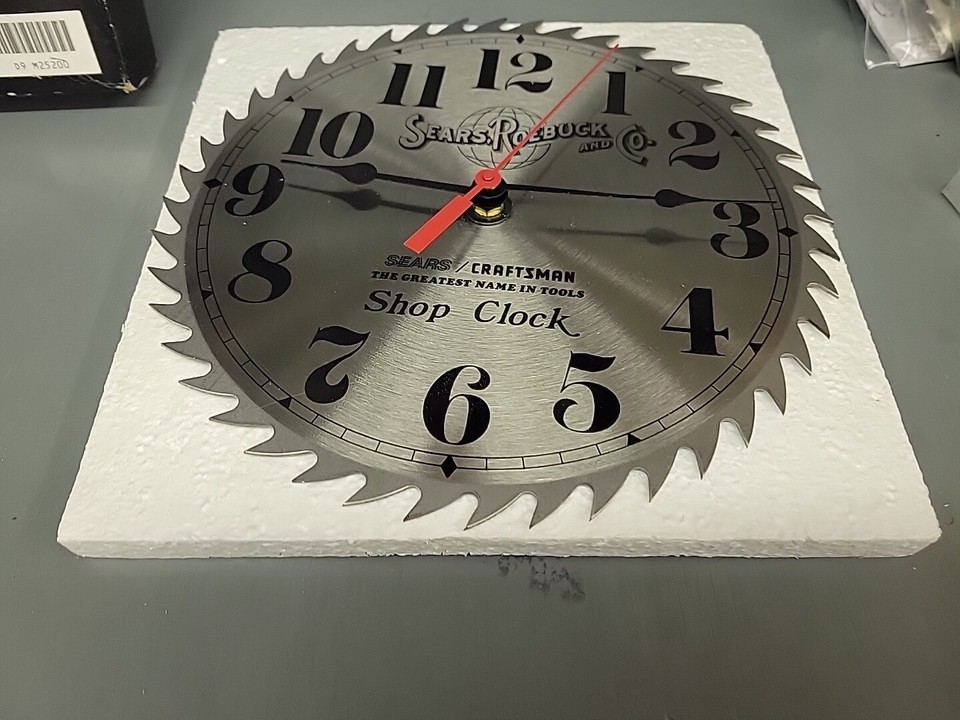 Vintage Craftsman Sears Roebuck 10" Steel Saw Blade Shop Clock 925200