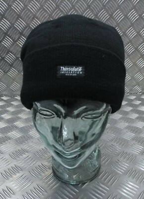 Black Thinsulate Beanie Hat - Very Warm - One Size - Brand New