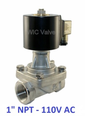 1'' Inch Zero Differential Electric Solenoid Steam Valve NC 110V AC PTFE Seal