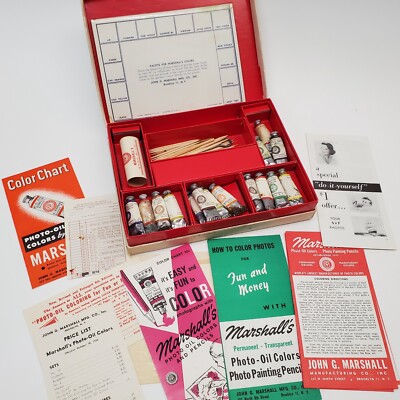 Vintage MARSHALL'S Transparent Photo Oil Colors ACADEMY SET Original Box
