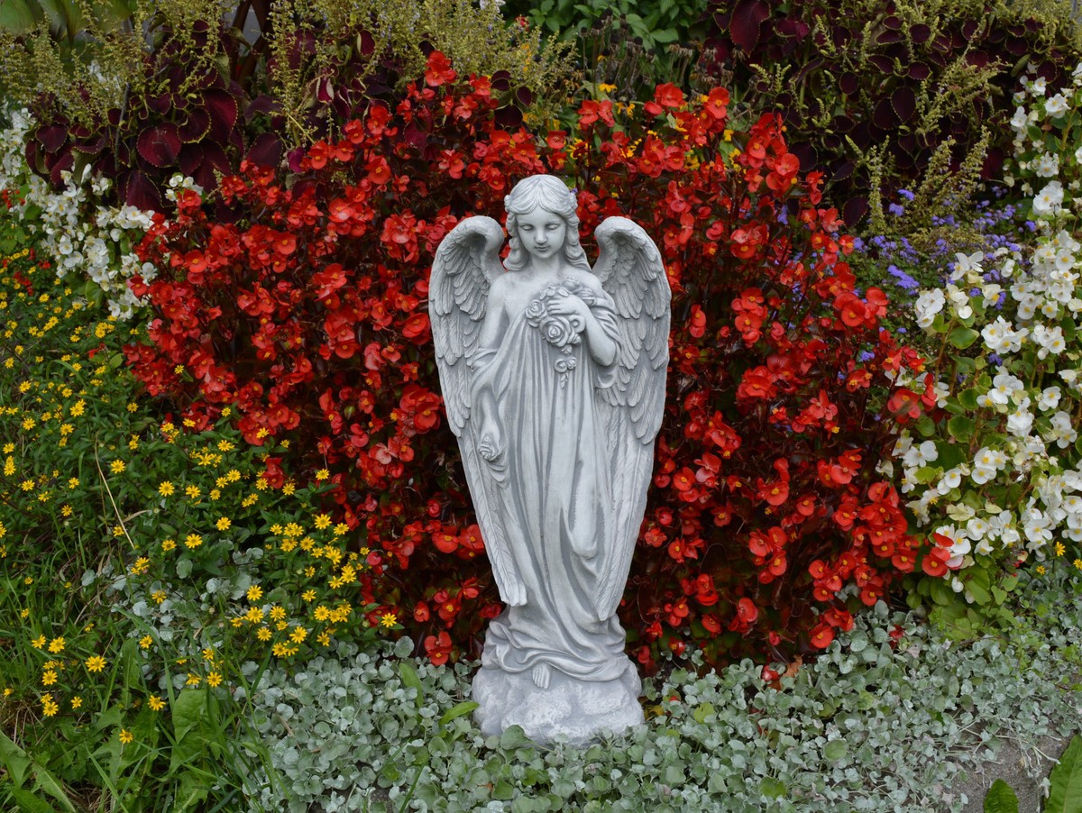 Paletto Da Giardino Angelo Con Cuore In Acrilico | 20x12 Cm | Resistente Alle Intemperie | Per Tombe E Aiuole