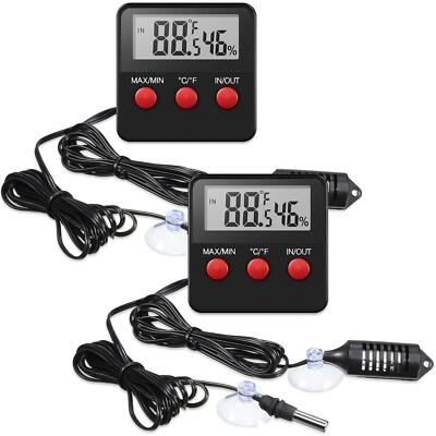 Weewooday 2 Pcs Reptile Thermometer and Humidity Gauge Reptile Terrarium Ther...