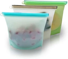 Reusable Silicone Food Bag Upgrade Thick Material Dishwasher Safe Microwave Safe