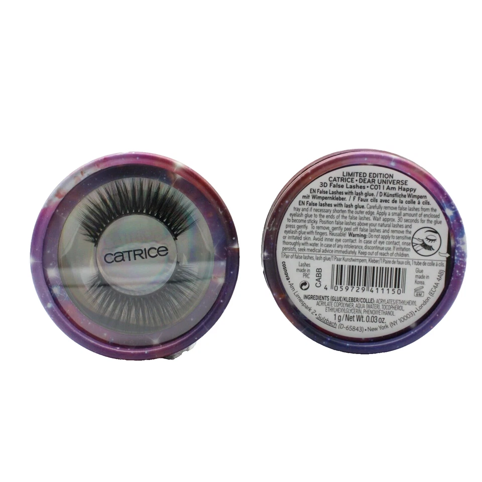 2x Catrice DEAR UNIVERSE 3D False Lashes Künstliche Wimpern C01 I AM HAPPY