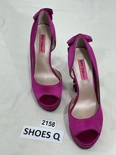 Womans Betsey Johnson Sammmll Pink Platform Peep Toe Heel Pumps 8 M