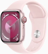 Apple Watch 9 Cell Alu Pink 41mm, Pink Silicon Band, Hervorragend – Refurbished