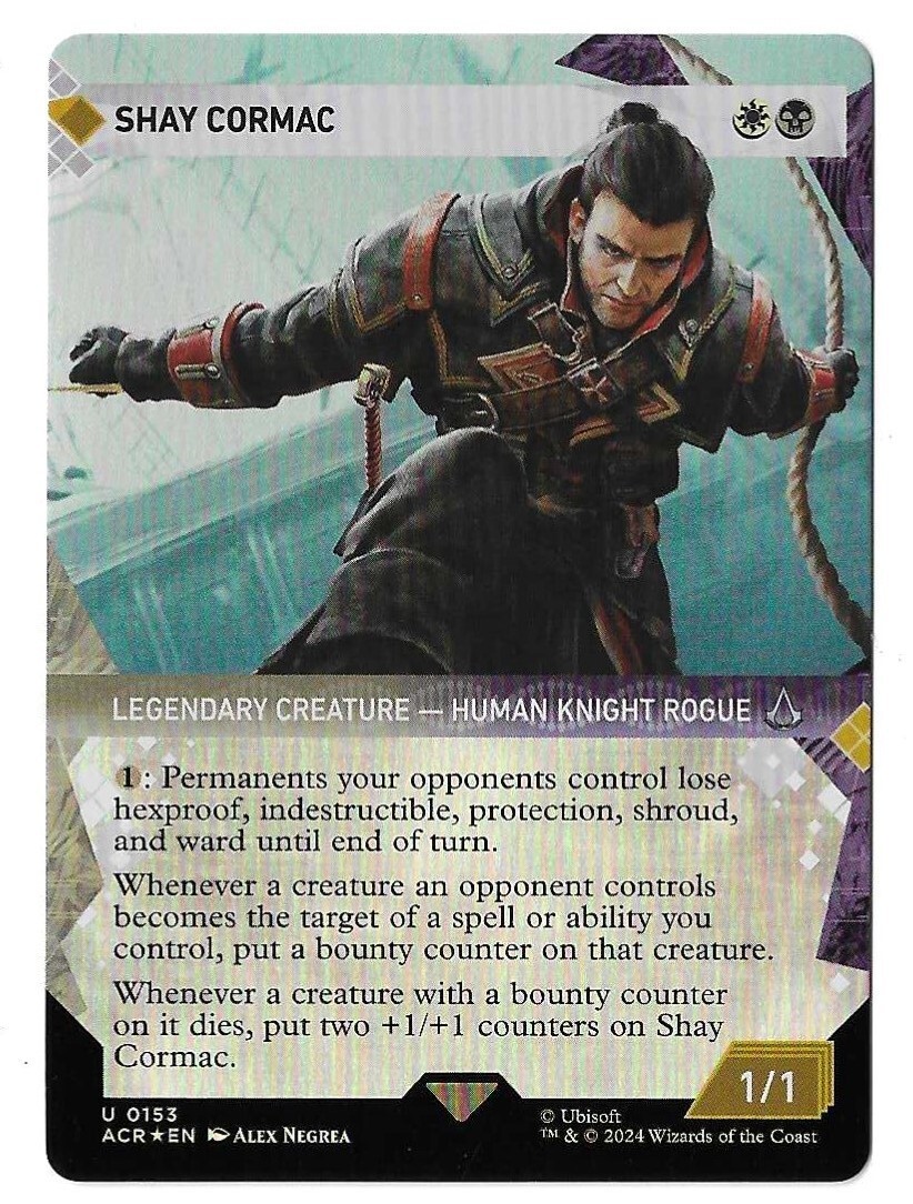 shay cormac mtg card Magic The Gathering - Universes Beyond - Assassin's Creed put a bounty counter on that creature MTG Shay Cormac Showcase FOIL