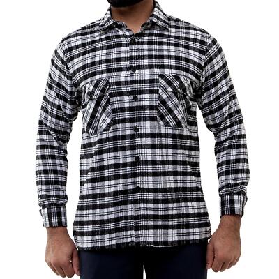 HERREN FLANELL GEBÜRSTETE BAUMWOLLHEMDEN HOLZJACK GEPRÜFT DRUCK ARBEITER FREIZEIT TOPS
