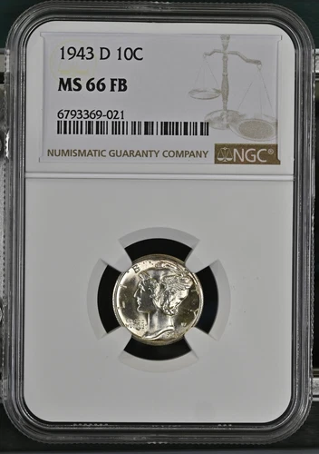 1943 D Mercury Dime NGC MS-66 FB