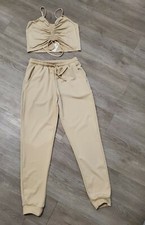 2 piece jogger set women LBeige  set runs small