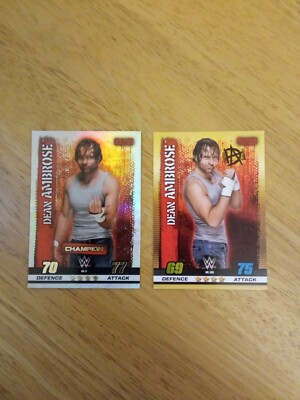 Slam Attax 10th Edition Dean Ambrose Champion und Base Trading Cards.#6 und #100