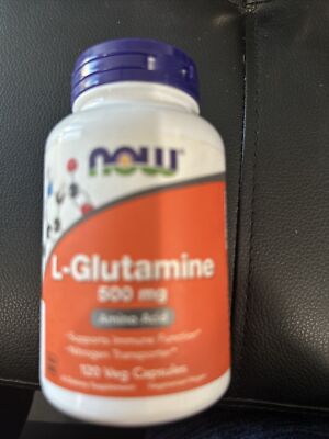 Now Foods L-glutamine 500 Mg 120 Veg Caps Exp 8/25