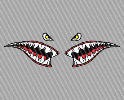 Hai Shark Aufkleber 60mm Scharfe Zähne Sticker Fahrrad Tuning Motorrad MTB