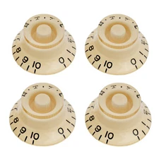 Musiclily Pro 4Pcs Cream Plastic Inch Top Hat Bell Knobs For USA Les Paul Guitar