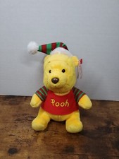 TY DISNEY WINNIE THE POOH BEANIE BABY- CHRISTMAS / SANTA - MINT with MINT TAG