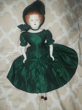Vintage-Look Soft Body Doll W/Porcelain Head, Arms, Legs Hand Painted Handmade