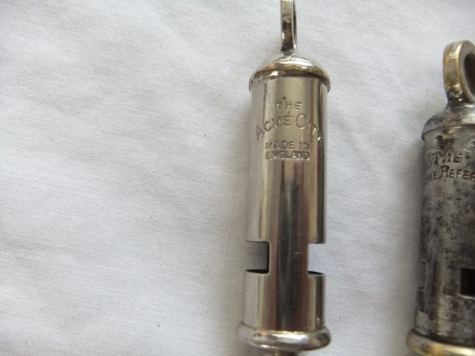 VINTAGE ACME REFEREE  & CITY WHISTLES  BRASS & METAL - Image 2 of 4