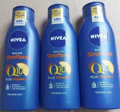 NIVEA Body Milk Q10 + Vitamin C Hautstraffende Body milk Körperlotion 3x400 ml