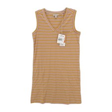NWT TOAD & CO Aviatrix Sleeveless Pocket T-Shirt Dress Lily Stripe Yellow XS