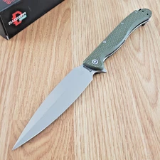 Daggerr Knives Folding Knife 5 False Edge 8Cr14MoV Steel Dagger Blade FRN Handle