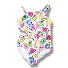 Andy Evan Girls 8-10 Multicolor Watercolor Fruit One Piece Swimsuit