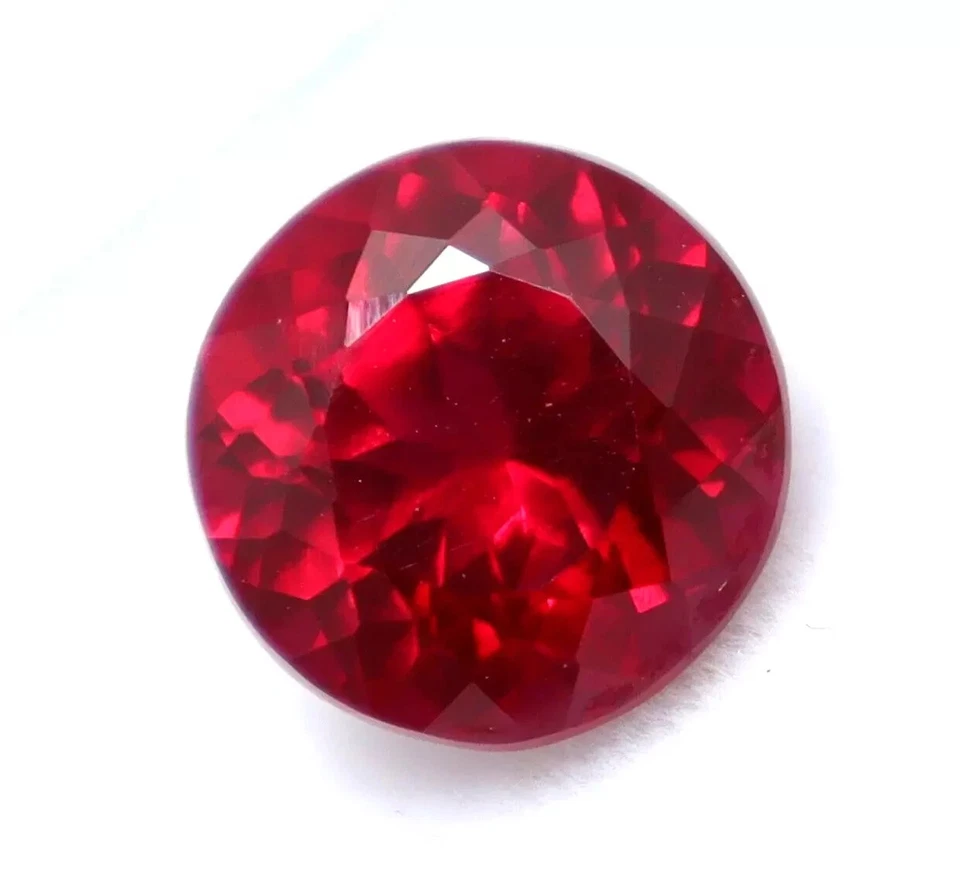 Natural 9.55 Ct Blood Red Burmese Ruby Round Cut Certified Rare Loose Gemstone - Image 4 of 4